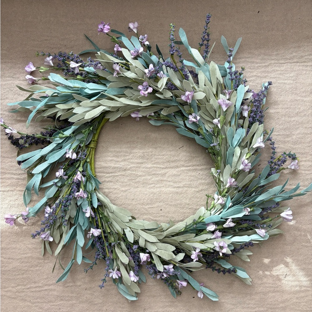 15” lavender and sage outdoor decor wreath